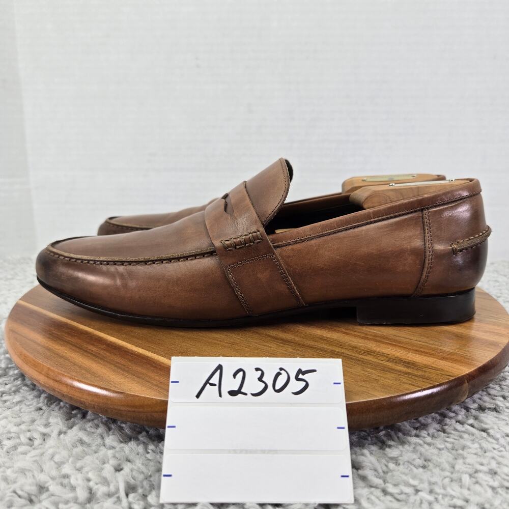 M.Gemi Men 42 The Volo Due Tan Brown Leather Casual Lifestyle Daily Penny Loafer